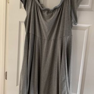 Torrid Grey jersey off shoulder skater dress Sz3